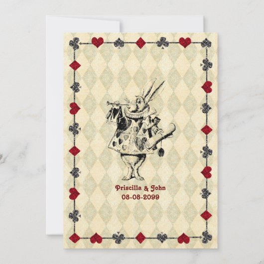 Hochzeit speichern Sie Datum, Alice im Wunderland Save The Date (Rückseite)