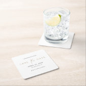 Hochzeit Speichern Sie den Date-Untersetzer mit mo Rechteckiger Pappuntersetzer (Vor Ort)