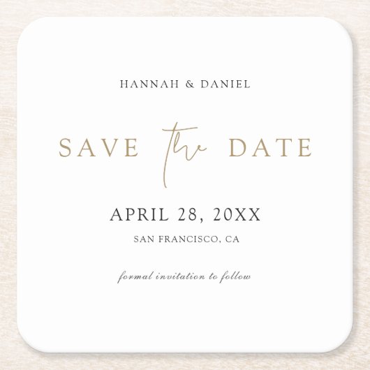 Hochzeit Speichern Sie den Date-Untersetzer mit mo Rechteckiger Pappuntersetzer (Vorderseite)