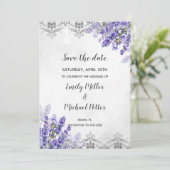 Hochzeit speichern Sie den Date Watercolor Lavende Save The Date (Stehend Vorderseite)