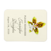 Hochzeit speichern Sie den Datums-Orchideen-Magnet Magnet (Horizontal)