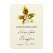 Hochzeit speichern Sie den Datums-Orchideen-Magnet Magnet (Vertikal)