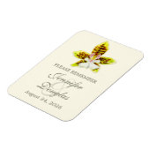 Hochzeit speichern Sie den Datums-Orchideen-Magnet Magnet (Linke Seite)