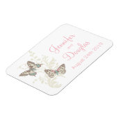 Hochzeit speichern Sie den Datums-Schmetterlingsma Magnet (Linke Seite)