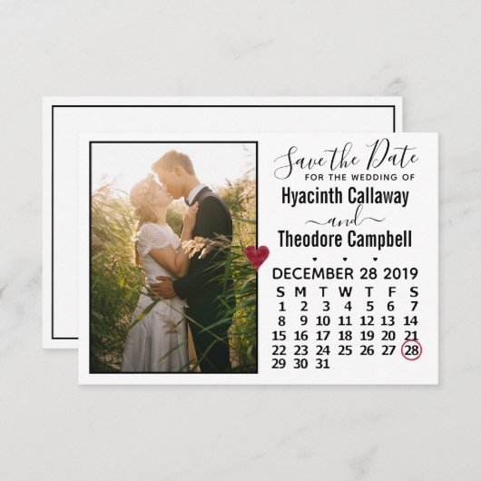 Hochzeit Speichern Sie den Termin Dezember 2019 Ka Save The Date (Vorne/Hinten)