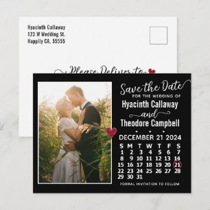 Hochzeit Speichern Sie den Termin Dezember 2024 Ca Einladungspostkarte