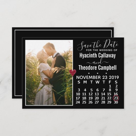 Hochzeit Speichern Sie den Termin November 2019 Ka Save The Date (Vorne/Hinten)