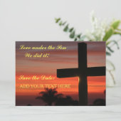 Hochzeit Speichern Sie die Ankündigung Christlich (Stehend Vorderseite)