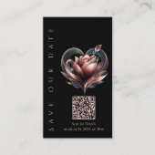 Hochzeit Speichern Sie die Date-QR-Code-Blush-Rose Visitenkarte (Vorderseite)