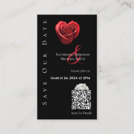 Hochzeit Speichern Sie die Date-QR-Code-Heart-gest Visitenkarte