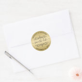 Hochzeit Speichern Sie die Date Script Gold-Rückse Runder Aufkleber (Umschlag)