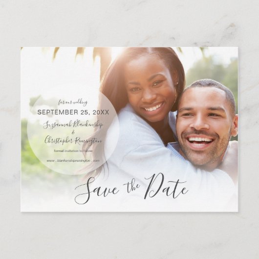 Hochzeit Speichern Sie die Datum Ankündigung benut Postkarte (Vorderseite)