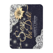 Hochzeit speichern Sie die Datumsgrenze Sonnenblum Magnet (Vertikal)