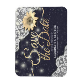 Hochzeit speichern Sie die Datumsgrenze Sonnenblum Magnet
