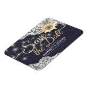 Hochzeit speichern Sie die Datumsgrenze Sonnenblum Magnet (Linke Seite)