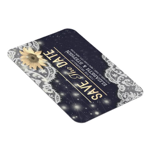 Hochzeit speichern Sie die Datumsgrenze Sonnenblum Magnet (Rechte Seite)