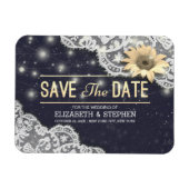 Hochzeit speichern Sie die Datumsgrenze Sonnenblum Magnet (Horizontal)