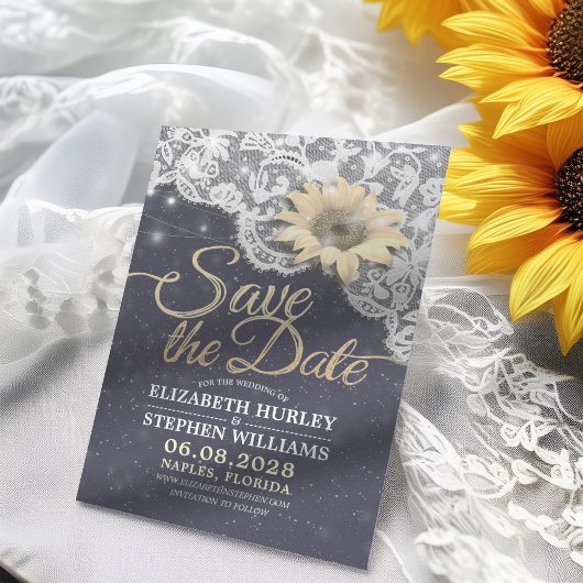 Hochzeit speichern Sie die Datumsgrenze Sonnenblum Save The Date