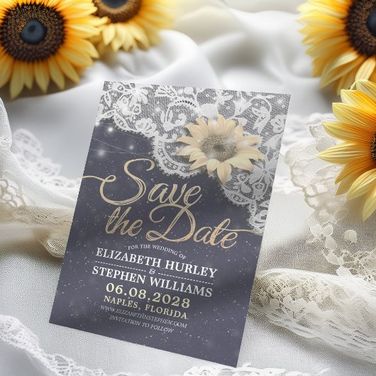 Hochzeit speichern Sie die Datumsgrenze Sonnenblum Save The Date