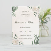 Hochzeit Speichern Sie die Datumskarte Einladung (Stehend Vorderseite)