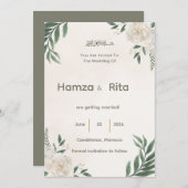 Hochzeit Speichern Sie die Datumskarte Einladung (Vorne/Hinten)