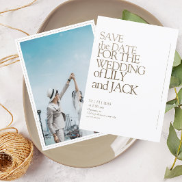 Hochzeit Speichern Sie die Datumskarte mit Foto-Ei Einladung