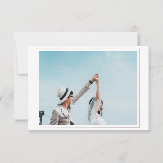 Hochzeit Speichern Sie die Datumskarte mit Foto-UA RSVP Karte (Vorderseite)