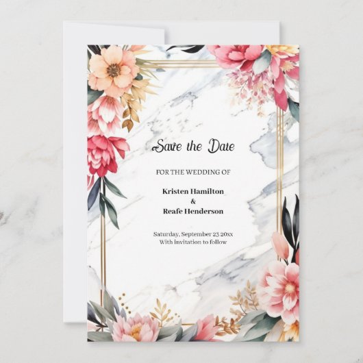 Hochzeit Speichern Sie die Datumskarte Save The Date (Vorderseite)