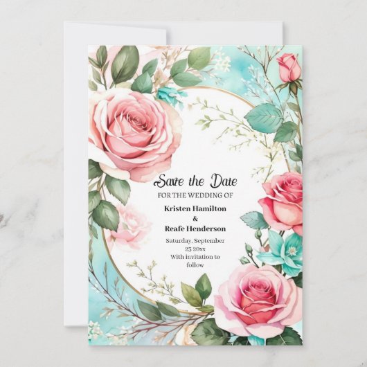 Hochzeit Speichern Sie die Datumskarte Save The Date (Vorderseite)