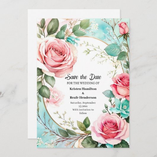 Hochzeit Speichern Sie die Datumskarte Save The Date (Vorne/Hinten)