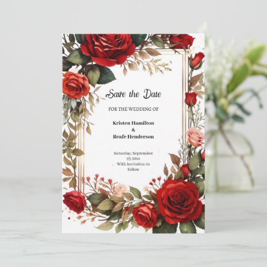 Hochzeit Speichern Sie die Datumskarte Save The Date (Stehend Vorderseite)