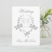 Hochzeit Speichern Sie die Datumskarte Silberdrach Save The Date (Stehend Vorderseite)