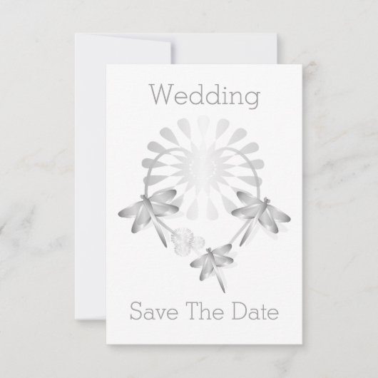 Hochzeit Speichern Sie die Datumskarte Silberdrach Save The Date (Vorderseite)