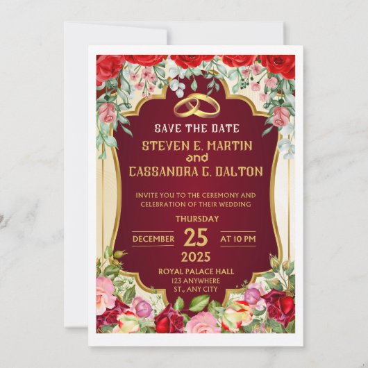 Hochzeit Speichern Sie die Datumskarten Save The Date (Rückseite)