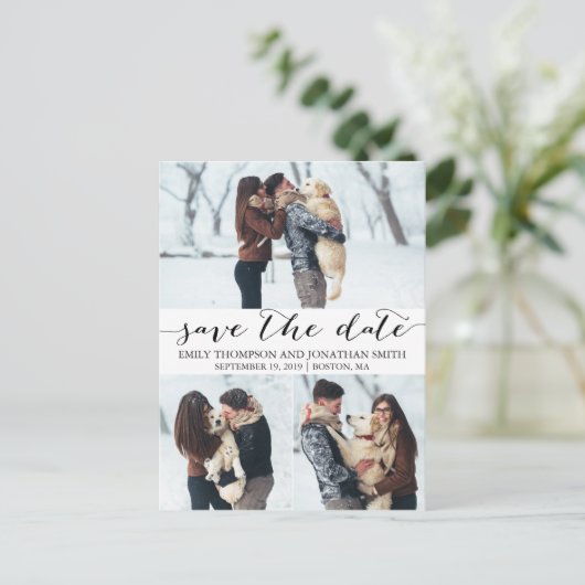 Hochzeit Speichern Sie die Datumspostkarte mit dre Postkarte (Stehend Vorderseite)