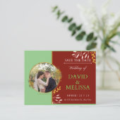 Hochzeit Speichern Sie die Postkarte des Datums (Stehend Vorderseite)