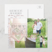 Hochzeit Speichern Sie die Postkarte des Datums (Vorne/Hinten)