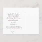 Hochzeit Speichern Sie die Postkarte des Datums (Rückseite)