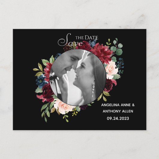 Hochzeit Speichern Sie die Postkarte des Datums (Vorderseite)