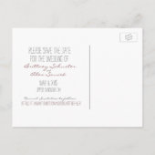 Hochzeit Speichern Sie die Postkarte des Datums (Rückseite)
