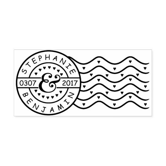 Hochzeit Speichern Sie die Postmarke Datum | Namen Permastempel (Design)