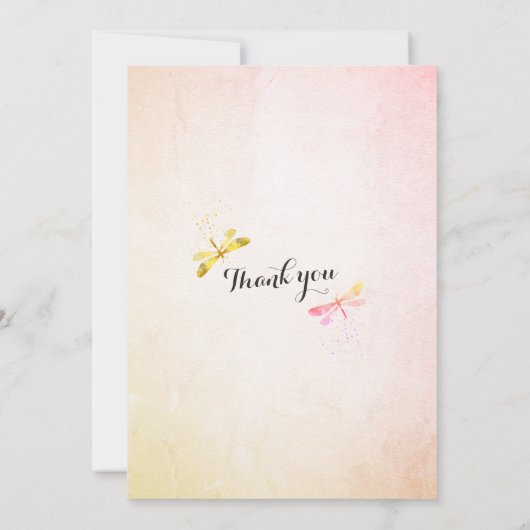 Hochzeit speichert das Date Dragonfly-Paarungsherz Save The Date (Rückseite)