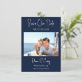 Hochzeit speichert das Date Foto der Nautischen Ma Einladung (Stehend Vorderseite)