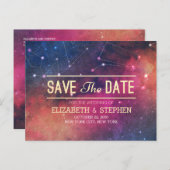 Hochzeit speichert das Datum Galaxie-Nebula-Sternb Ankündigungspostkarte (Vorne/Hinten)