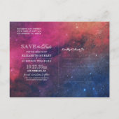 Hochzeit speichert das Datum Galaxie-Nebula-Sternb Ankündigungspostkarte (Rückseite)