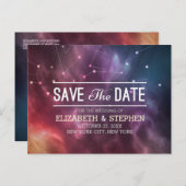 Hochzeit speichert das Datum Galaxie-Nebula-Sternb Ankündigungspostkarte (Vorne/Hinten)