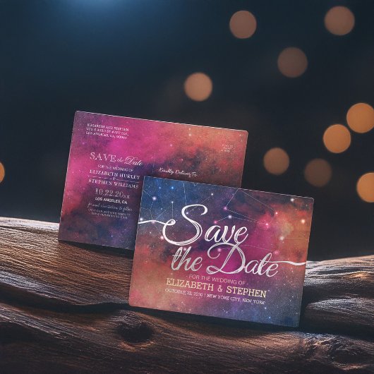 Hochzeit speichert das Datum Galaxie-Nebula-Sternb Ankündigungspostkarte