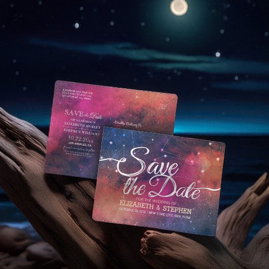 Hochzeit speichert das Datum Galaxie-Nebula-Sternb Ankündigungspostkarte