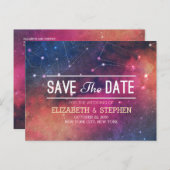 Hochzeit speichert das Datum Galaxie-Nebula-Sternb Ankündigungspostkarte (Vorne/Hinten)