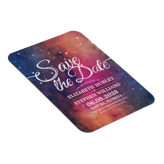 Hochzeit speichert das Datum Galaxie-Nebula-Sternb Magnet (Rechte Seite)